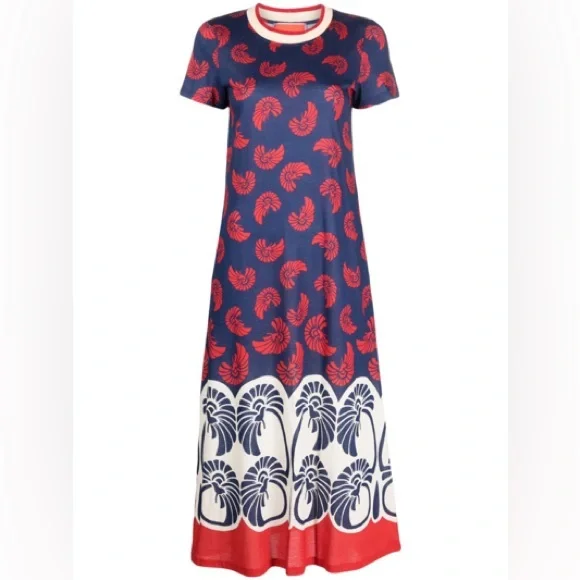 NWT La DoubleJ Sporty Swing Dress size Medium Pygmy Palms Cotton Jersey - Picture 2 of 11